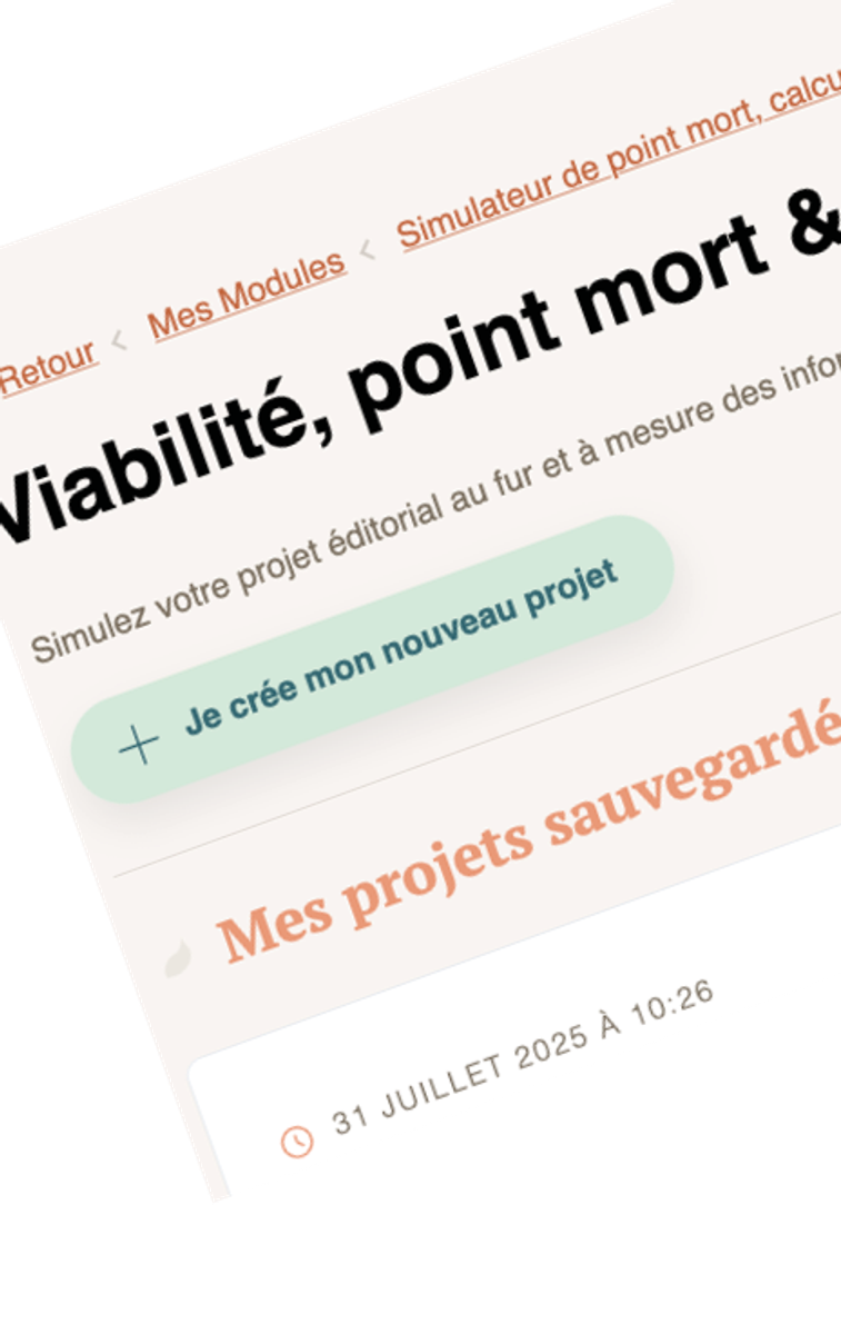 Viabilité d'un projet > Simulateur de point mort, calcul du prix de vente et rentabilité